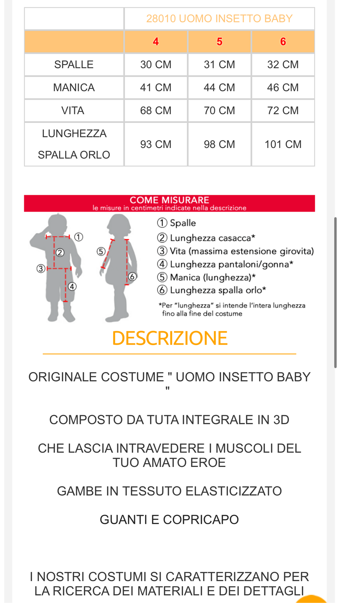 costume carnevale Bambino  28010