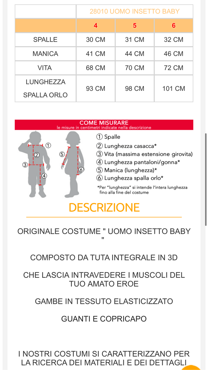 costume carnevale Bambino  28010