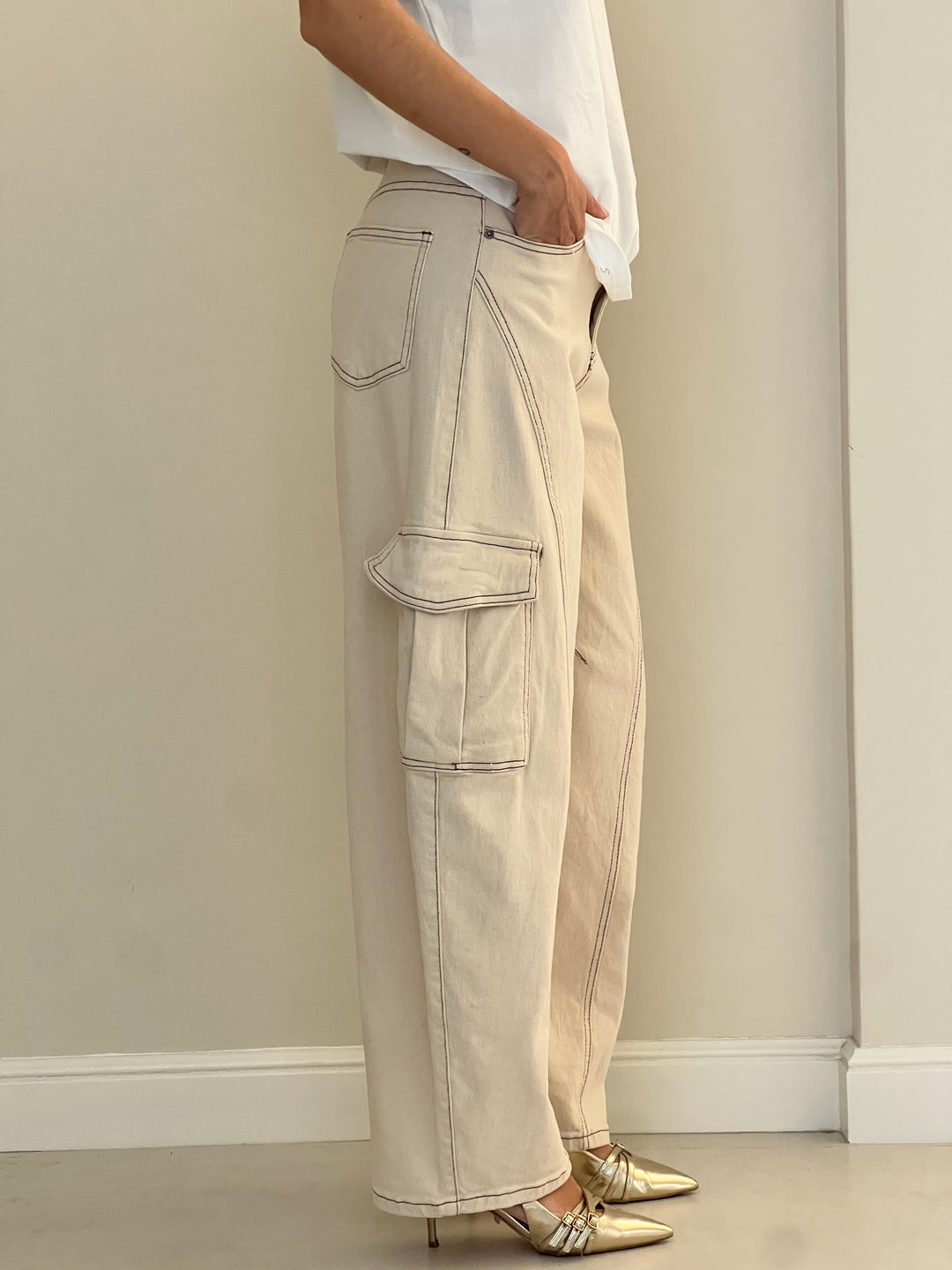 Jeans Ballon White - Jeans Donna