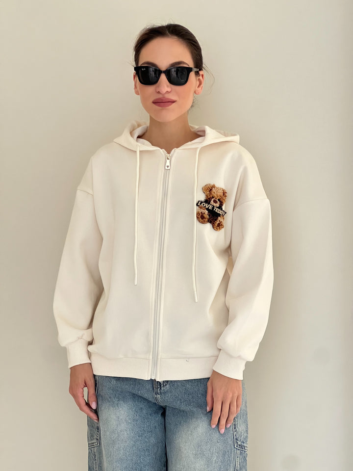 Felpa Full Zip Orsetto - Felpa Donna