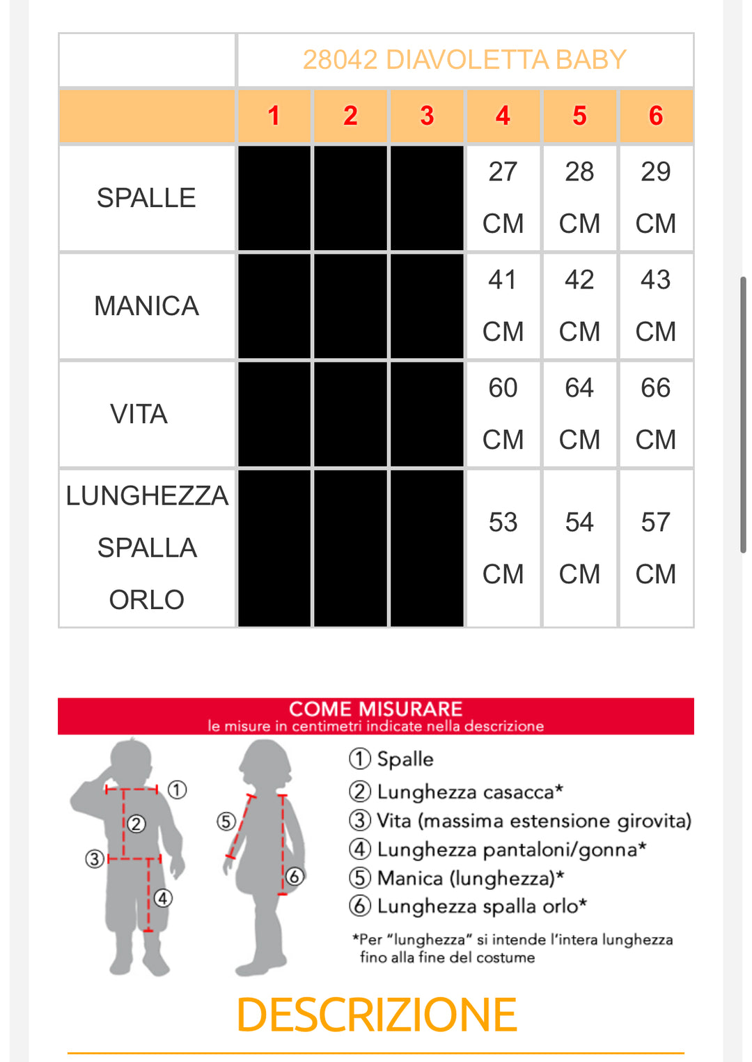 Costume carnevale bambina  28042