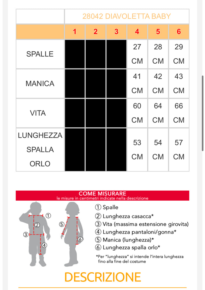 Costume carnevale bambina  28042