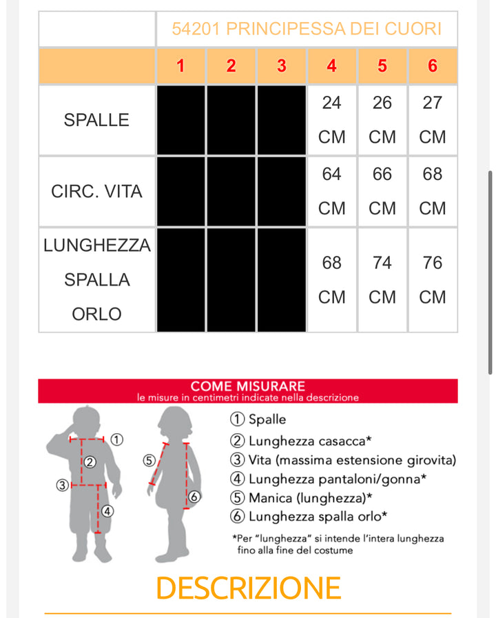 Costume carnevale bambina  54201