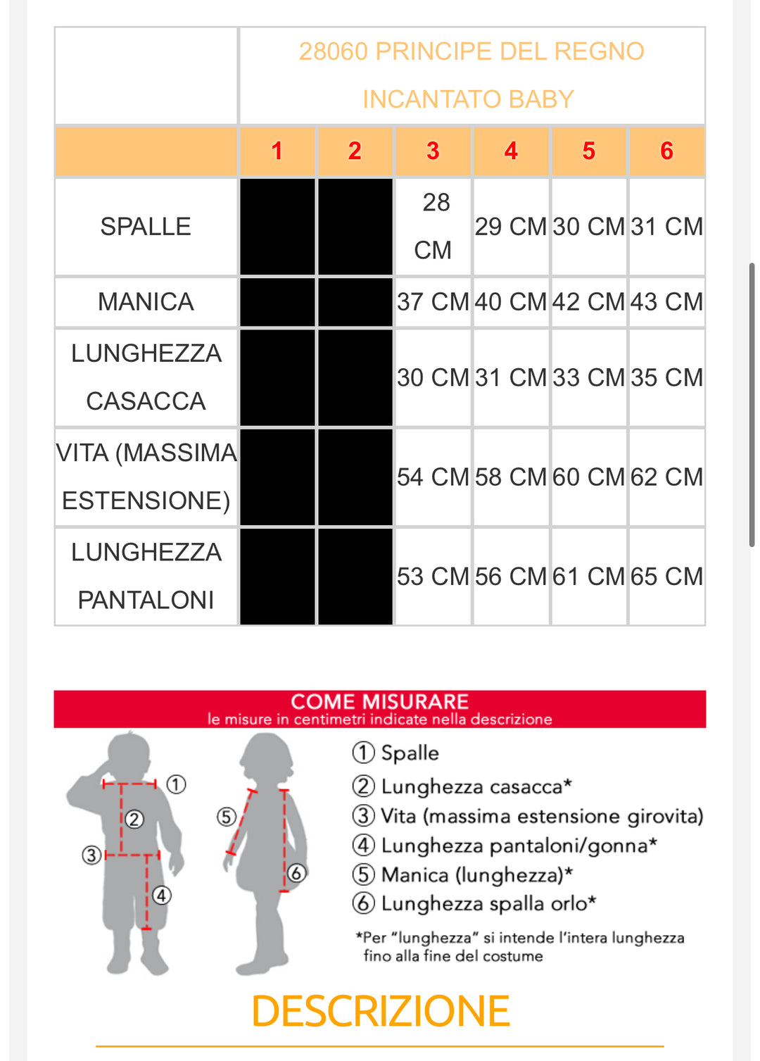 costume carnevale Bambino  28060