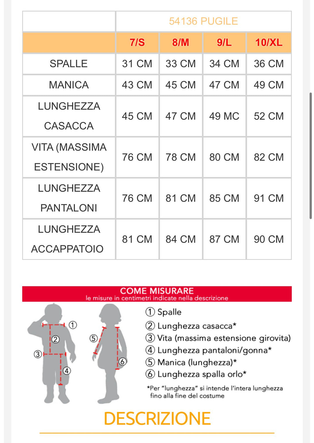 costume carnevale Bambino  54135