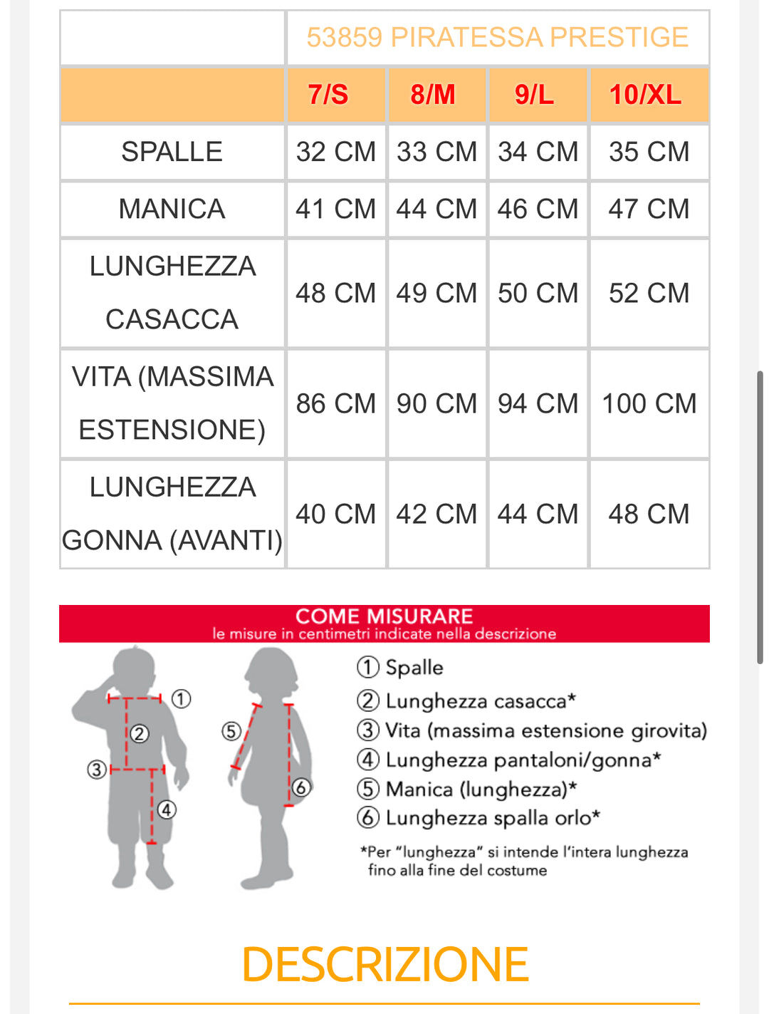 Costume carnevale bambina  53858