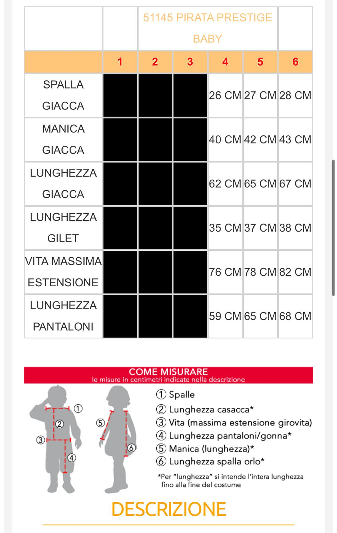 costume carnevale Bambino  51145