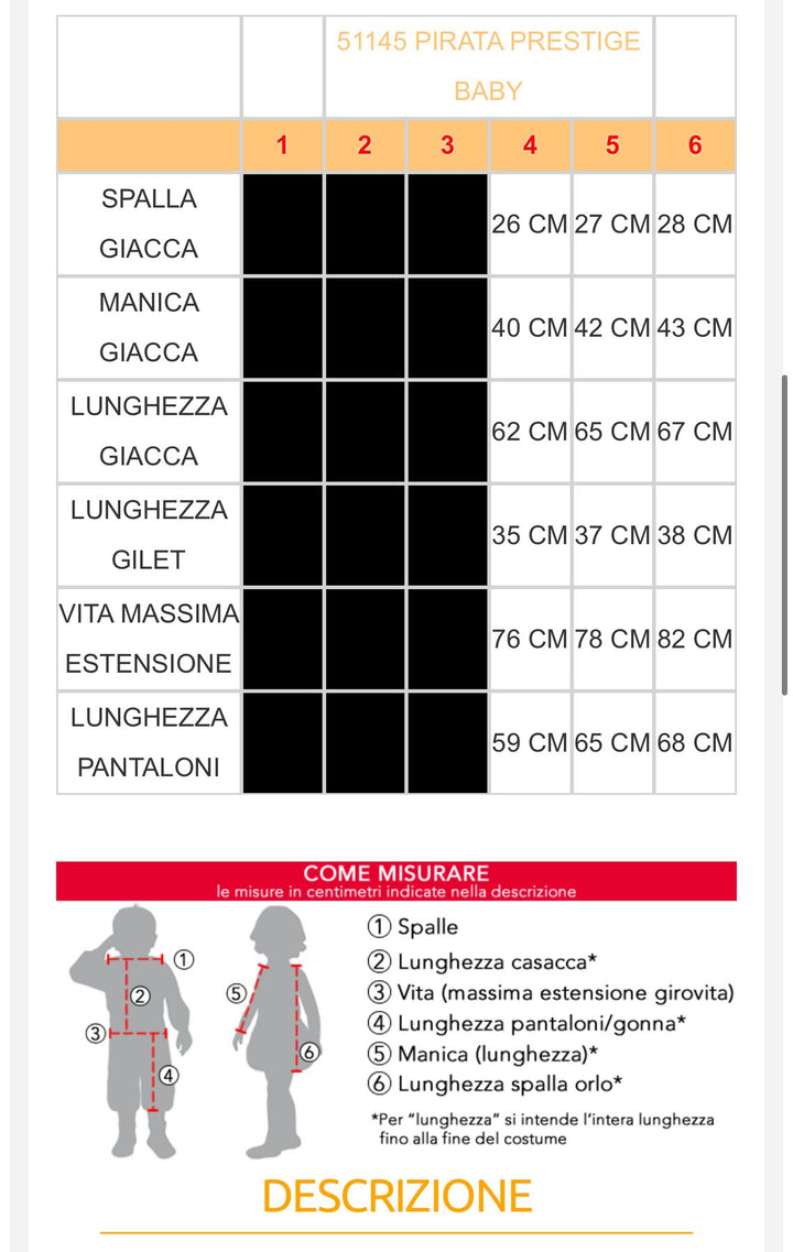 costume carnevale Bambino  51145