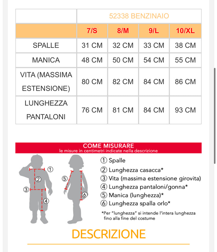 costume carnevale Bambino  52337