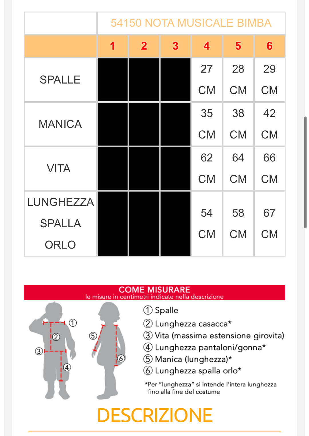 Costume carnevale bambina  54150