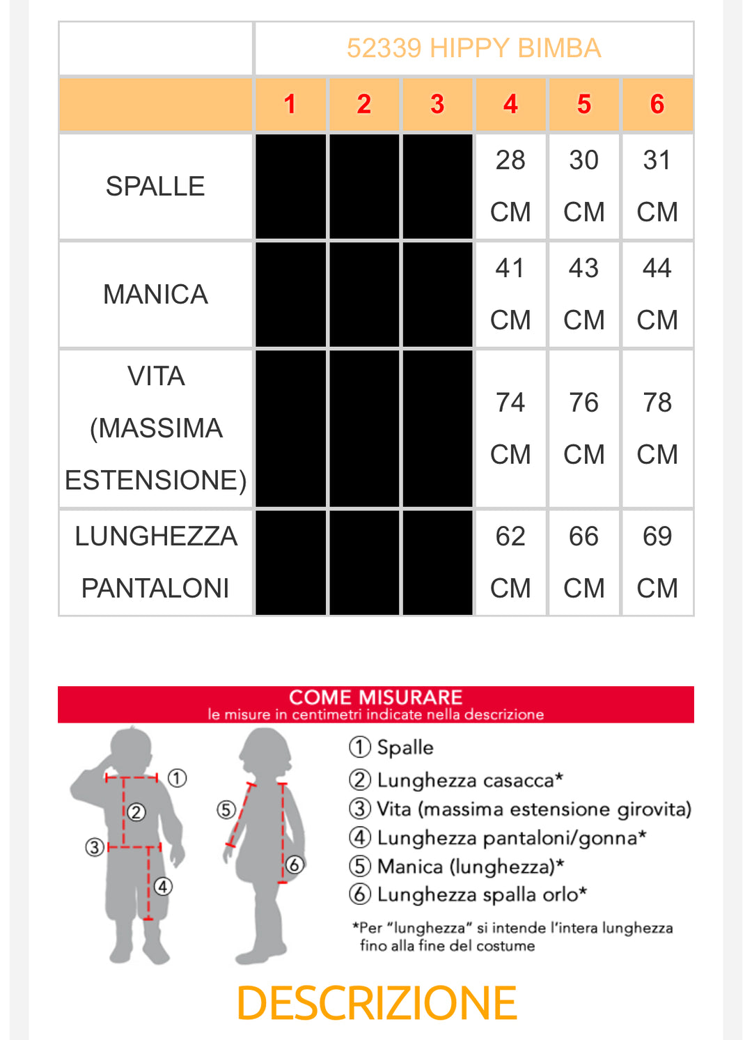 Costume carnevale bambina  52339