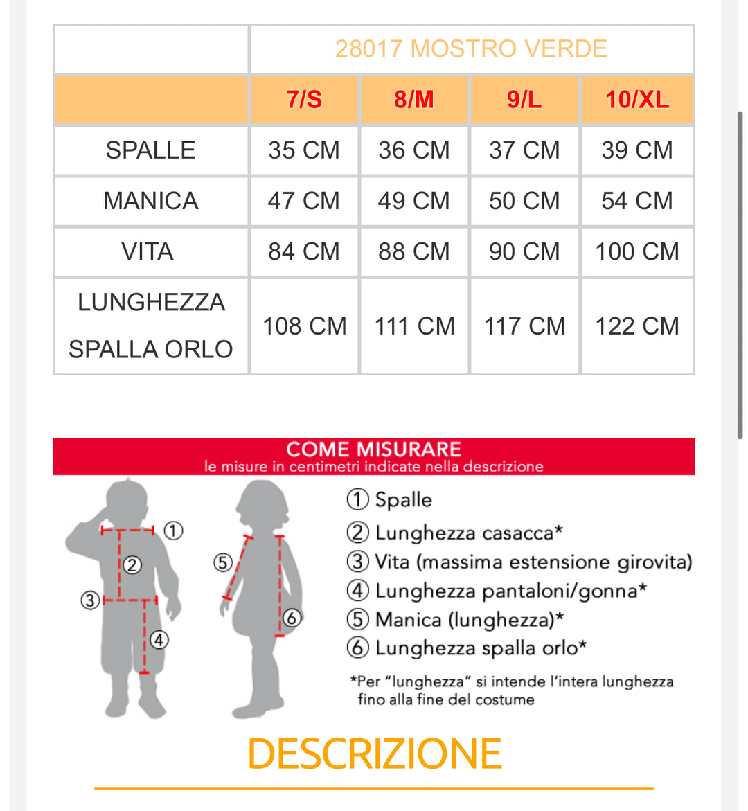 costume carnevale Bambino  28016