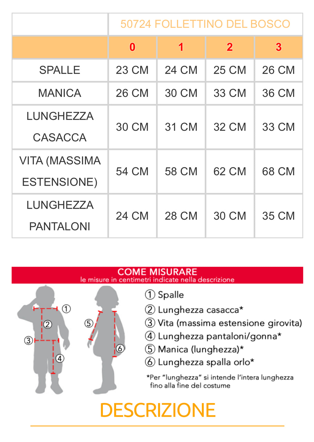 costume carnevale Bambino  50724