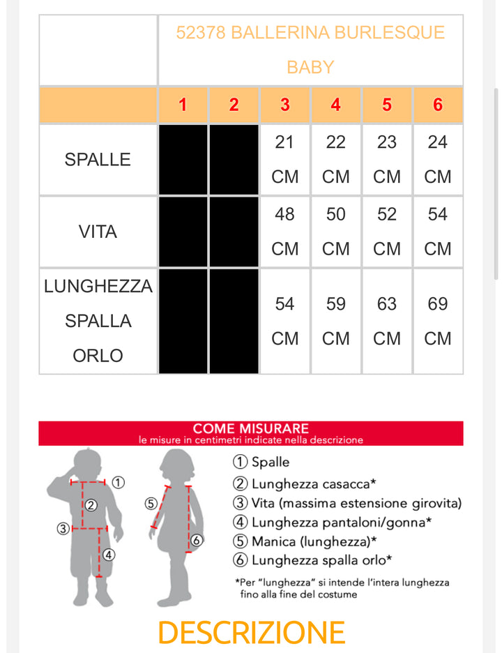 Costume carnevale bambina  52378