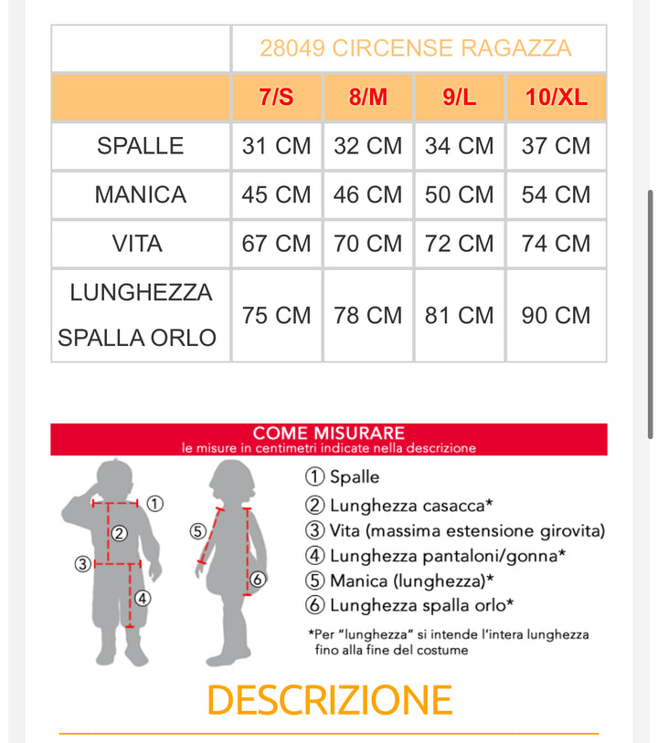 Costume carnevale bambina  28048