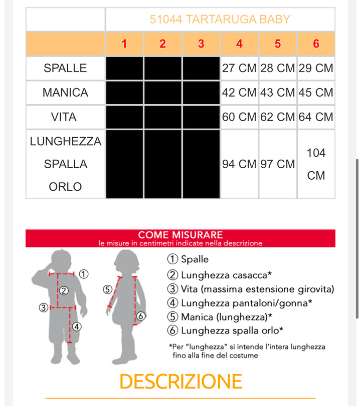 costume carnevale Bambino  51044