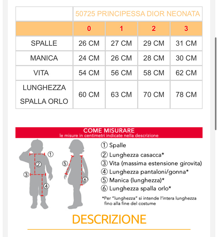 Costume carnevale bambina  50725