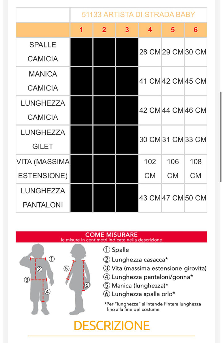 costume carnevale Bambino  51133