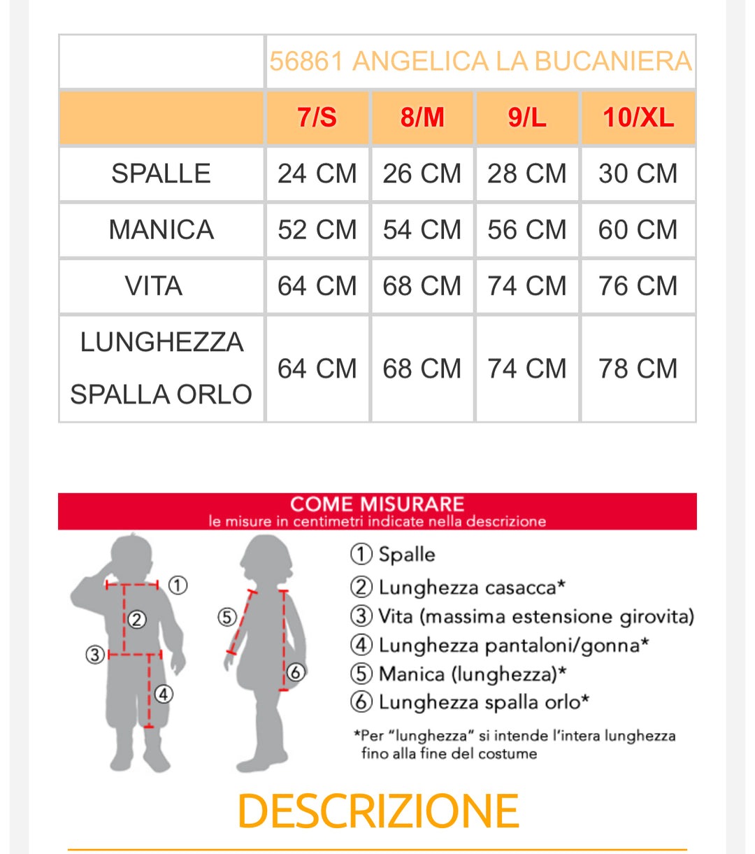 Costume carnevale bambina  50860