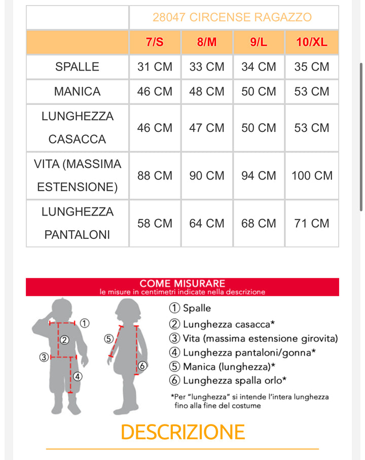 costume carnevale Bambino  28046