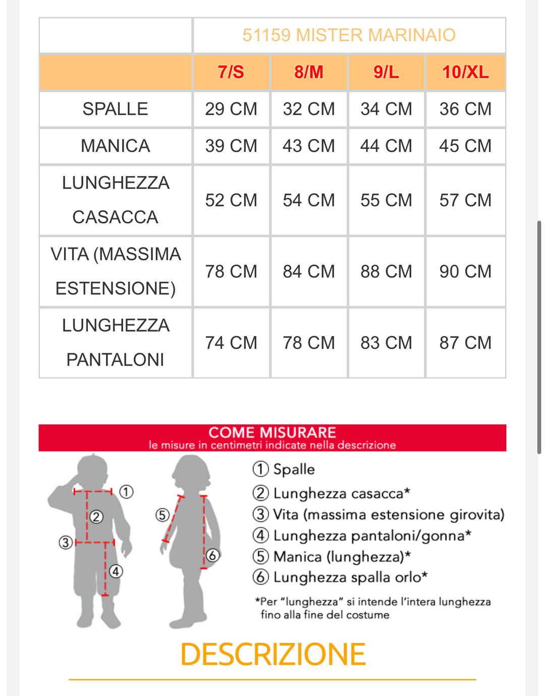 costume carnevale Bambino  51158