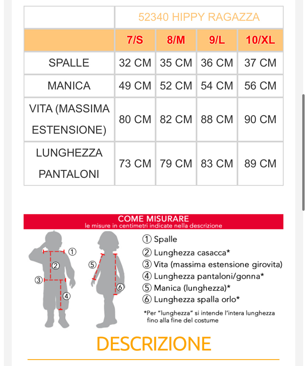 Costume carnevale bambina  52339