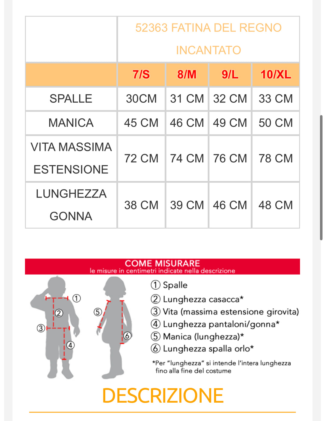 Costume carnevale bambina  52362