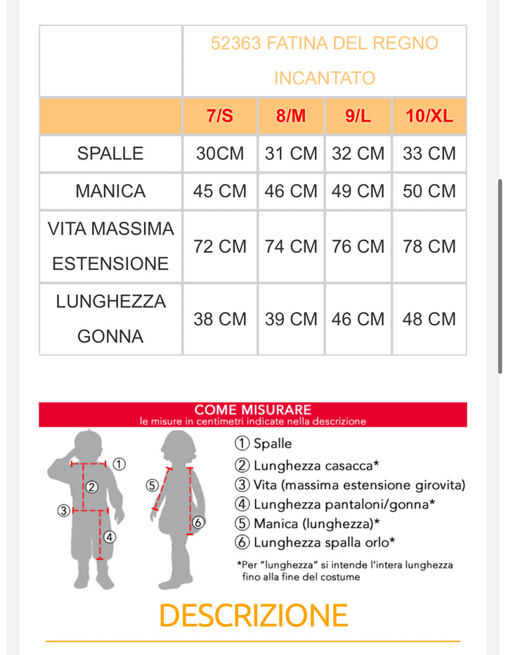 Costume carnevale bambina  52362