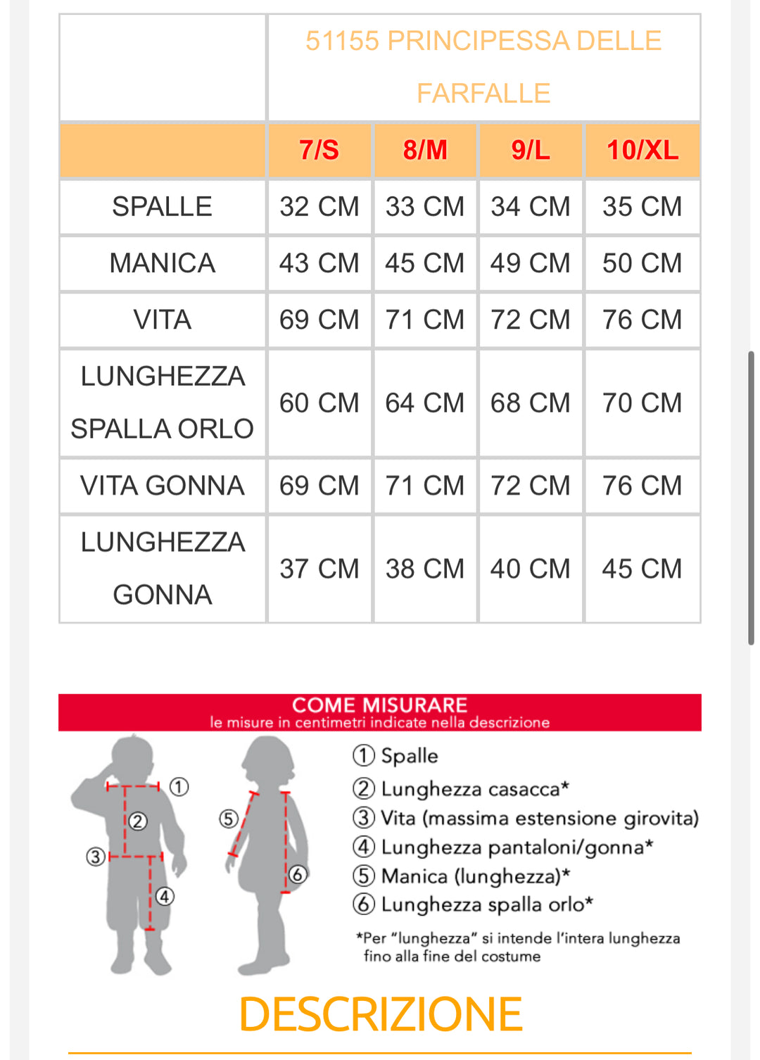Costume carnevale bambina  51154