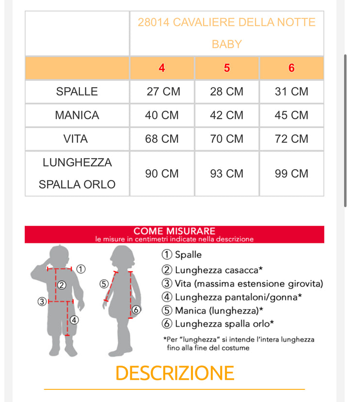 costume carnevale Bambino  28014