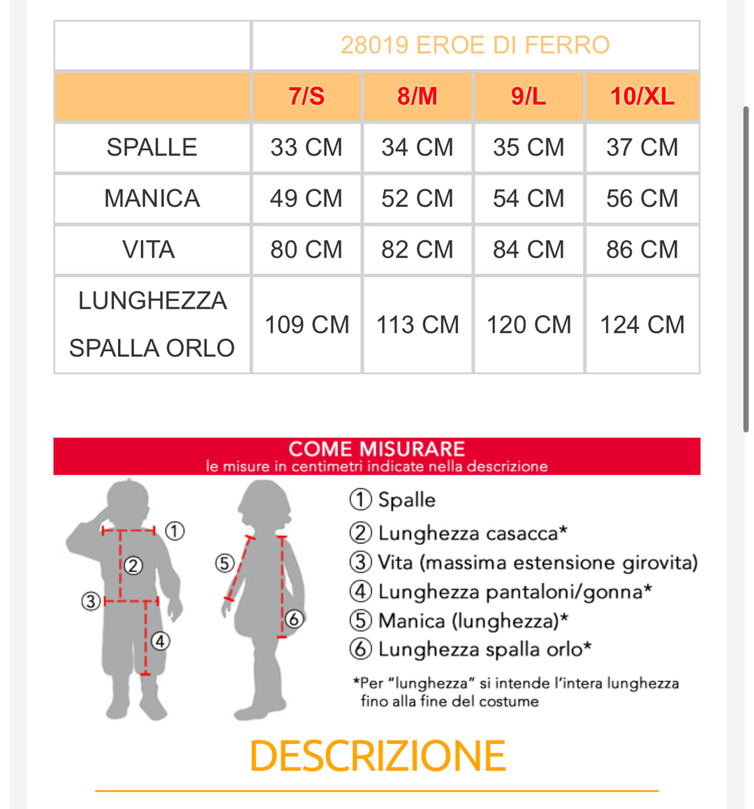 costume carnevale Bambino  28018