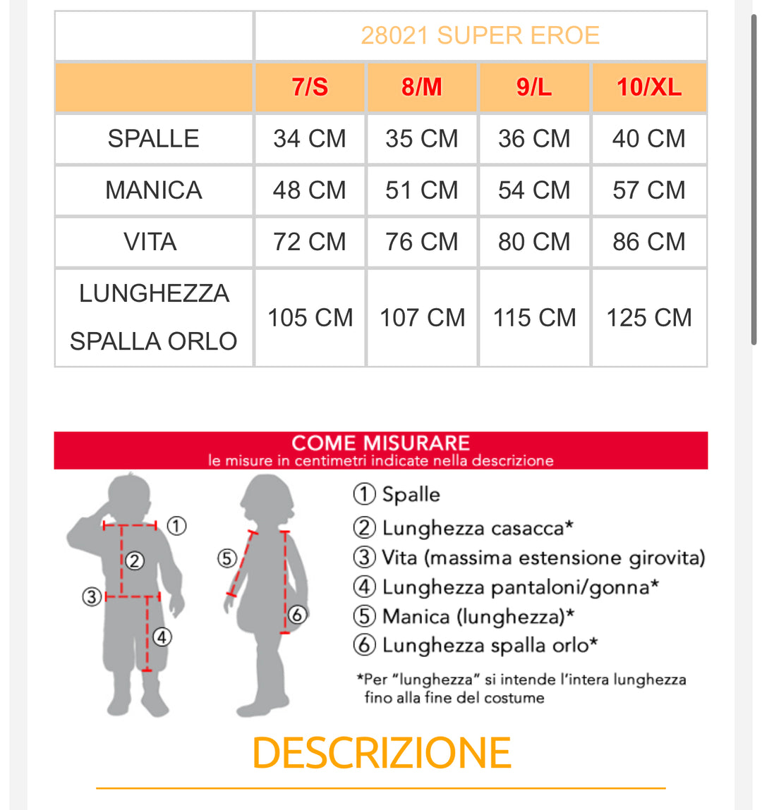 costume carnevale Bambino  28020
