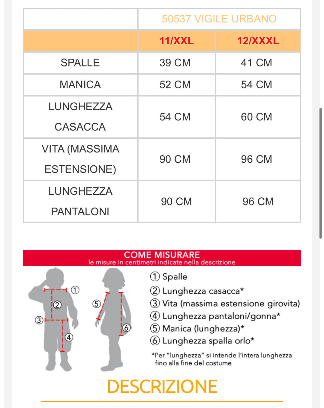 costume carnevale Bambino  50535