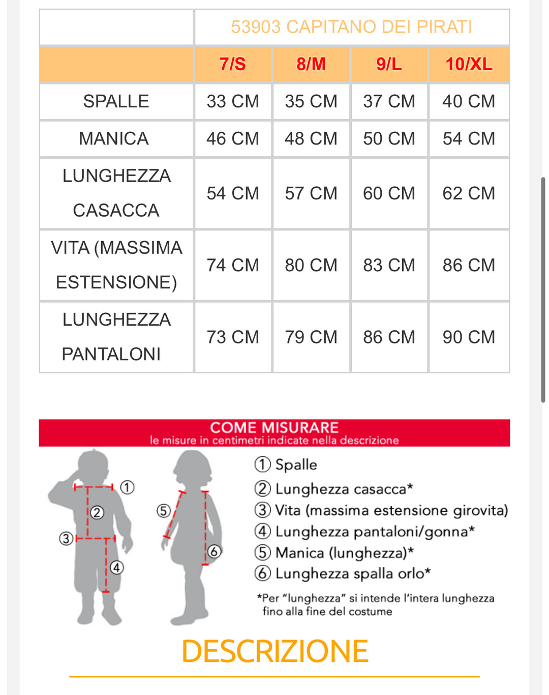 costume carnevale Bambino  53902