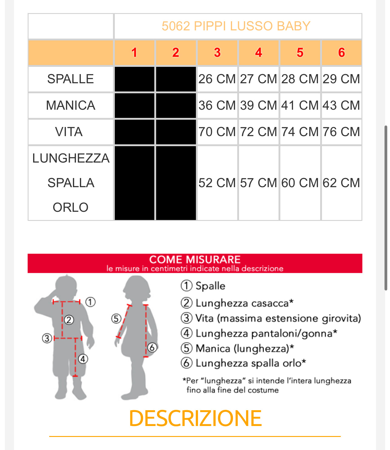 Costume carnevale bambina  50601