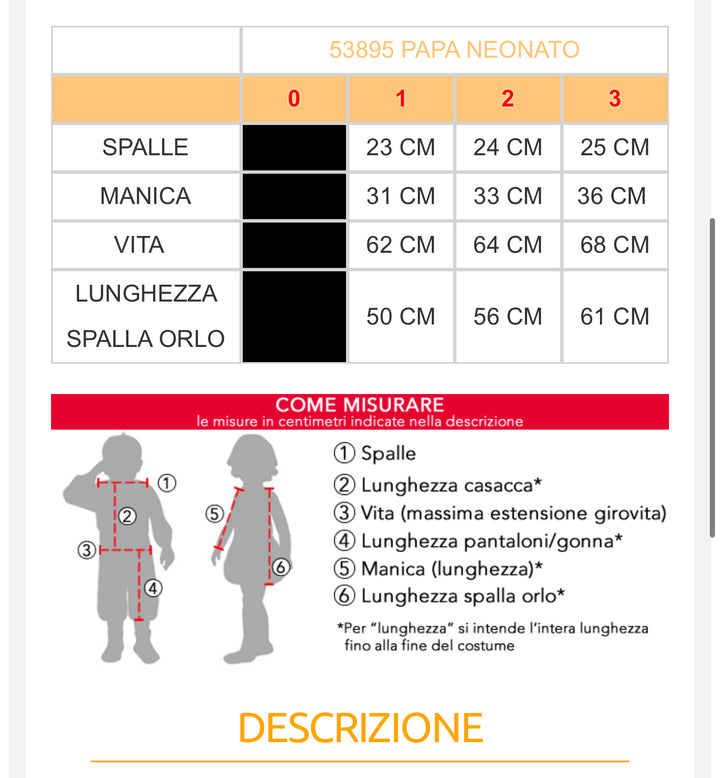 costume carnevale Bambino  53895