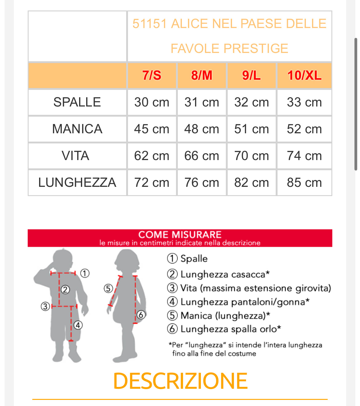 Costume carnevale bambina  51149