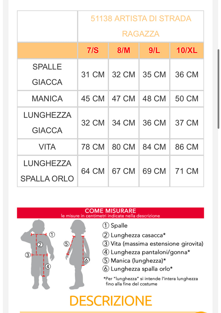 Costume carnevale bambina  51137
