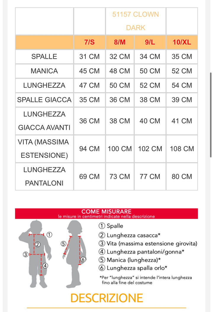 costume carnevale Bambino  51156