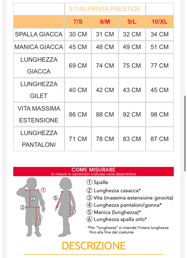 costume carnevale Bambino  51145