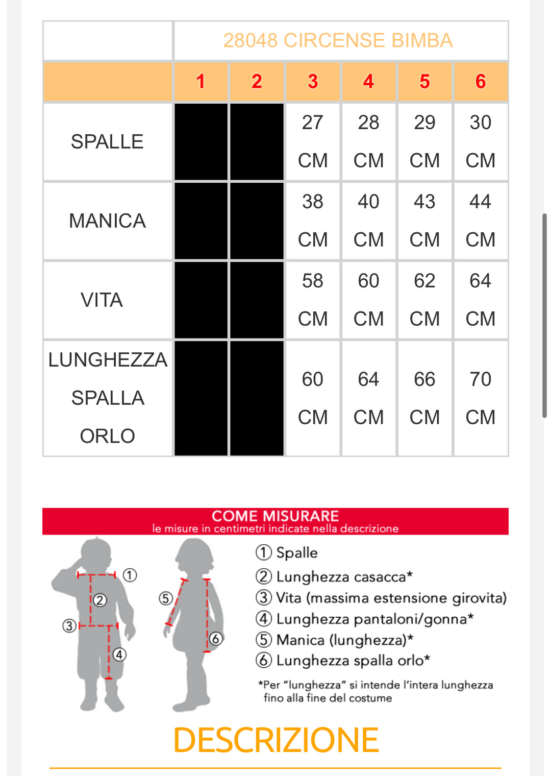 Costume carnevale bambina  28048