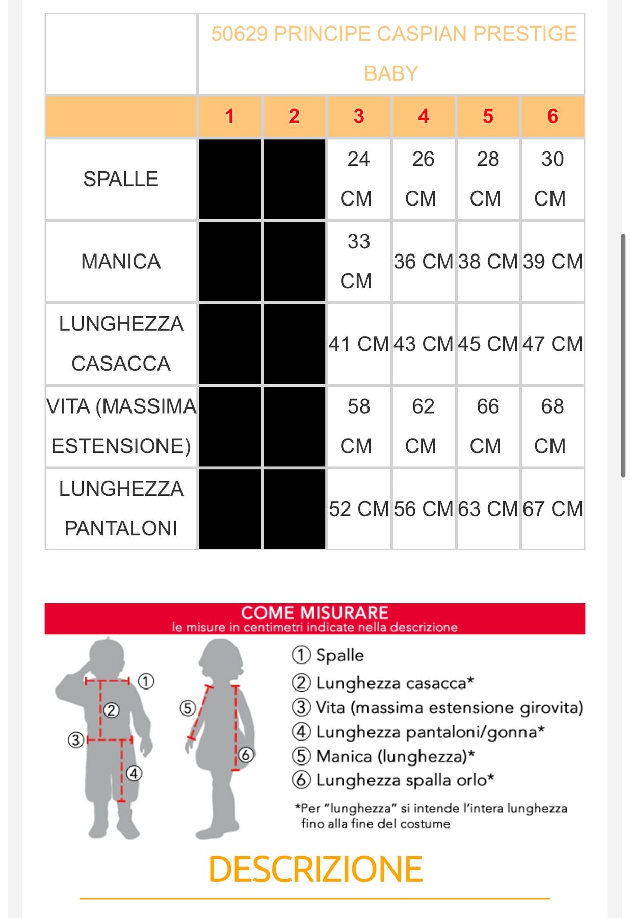 costume carnevale Bambino  50629