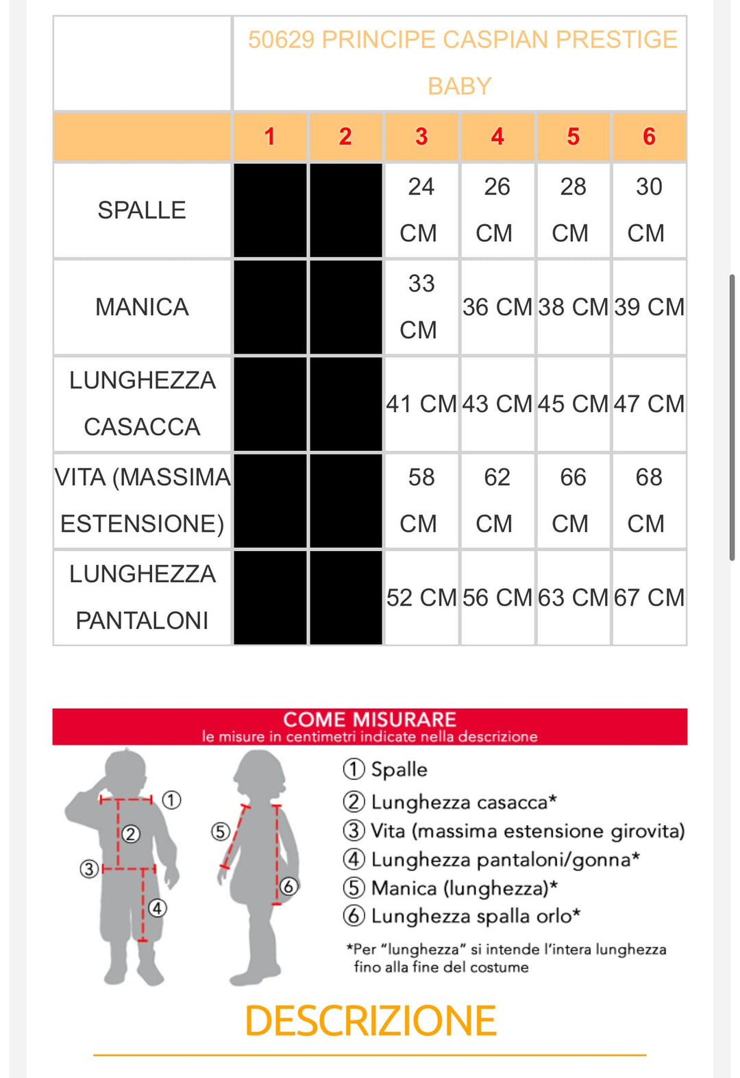costume carnevale Bambino  50629