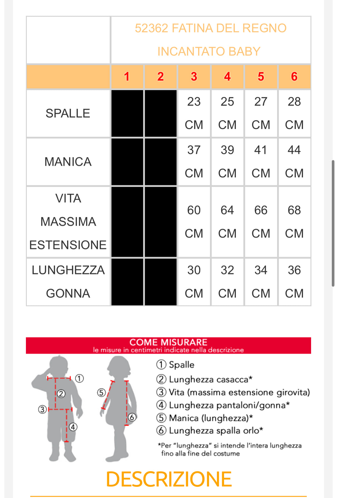 Costume carnevale bambina  52362