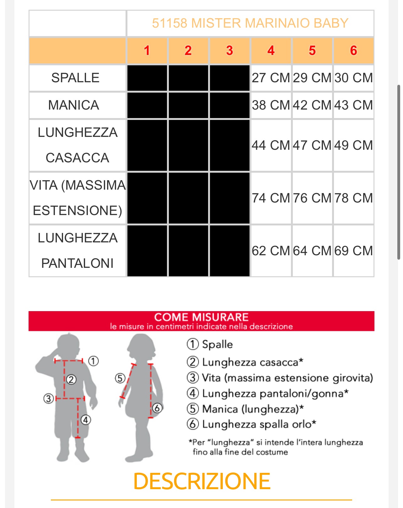 costume carnevale Bambino  51158