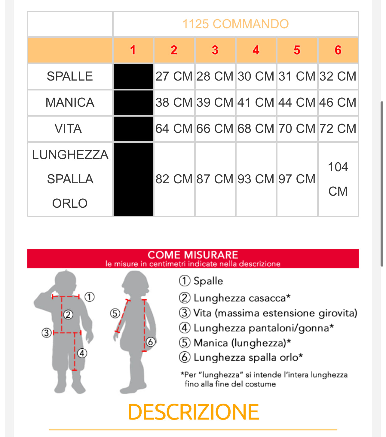 costume carnevale Bambino  1125