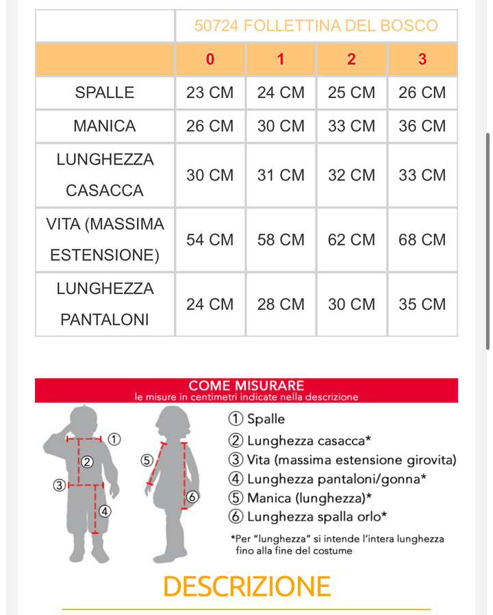 Costume carnevale bambina  F50724