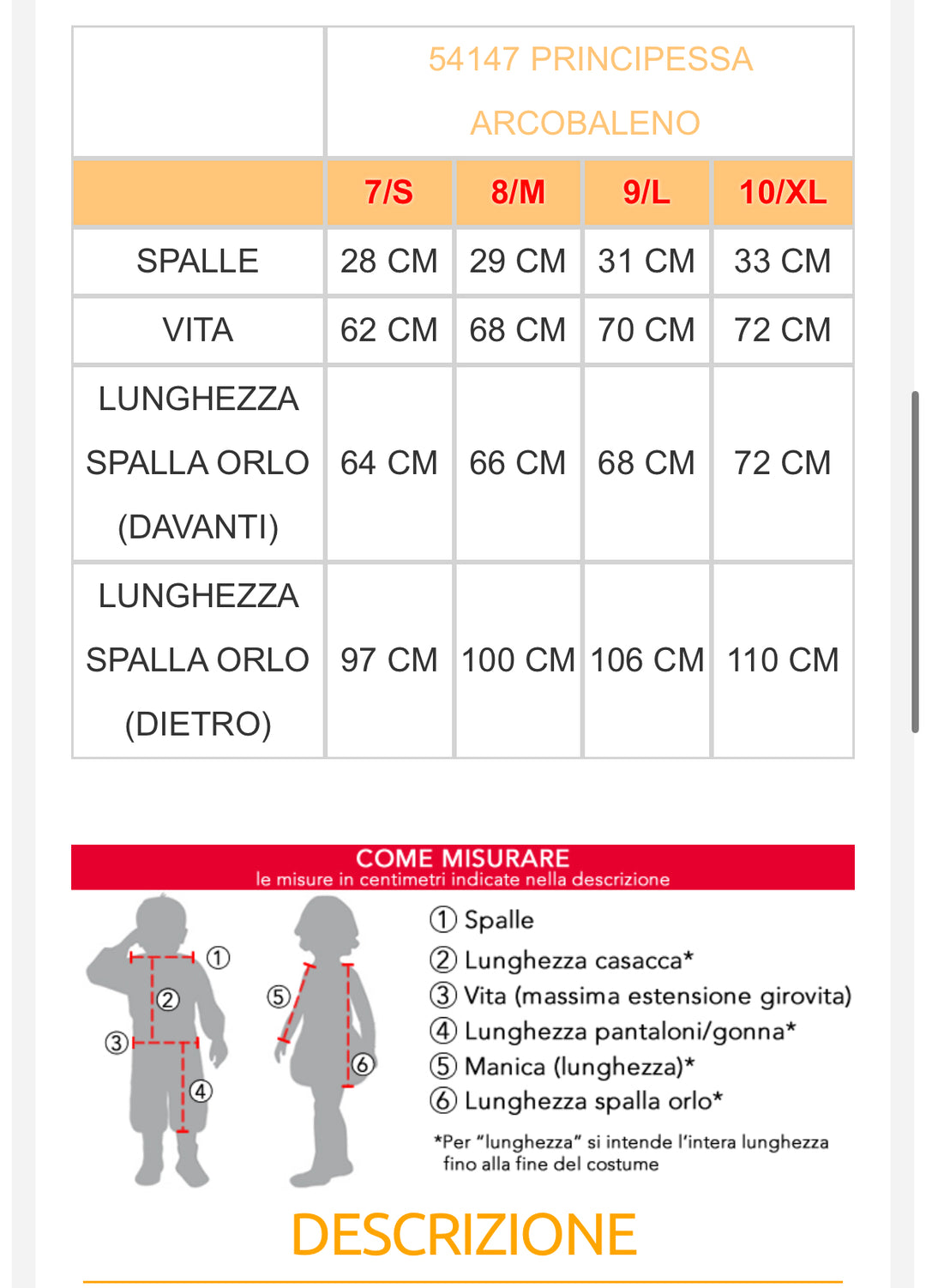 Costume carnevale bambina  54146