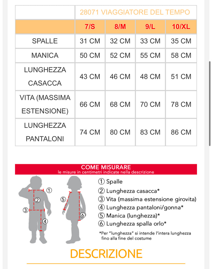 costume carnevale Bambino  28070