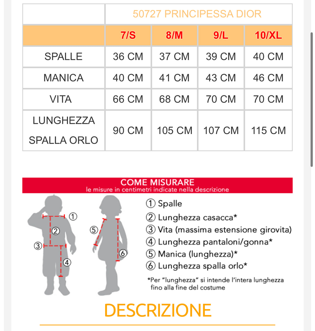 Costume carnevale bambina  50725